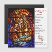 Kristallglaskrippe Magnetische Weihnachtskarte Magnetkarte (Vorne/Hinten)