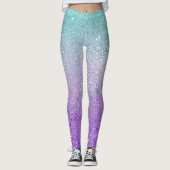 Kristallglasombre grün bis lila leggings (Vorderseite)