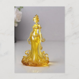 Kristallglasprinzessin mit gelbem Kleid Postkarte