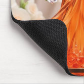 Kristallglasprinzessin mit orangefarbenem Kleid Mousepad (Ecke)