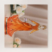 Kristallglasprinzessin mit orangefarbenem Kleid Puzzle (Horizontal)