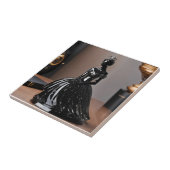 Kristallglasprinzessin mit schwarzem Kleid Fliese (Seite)