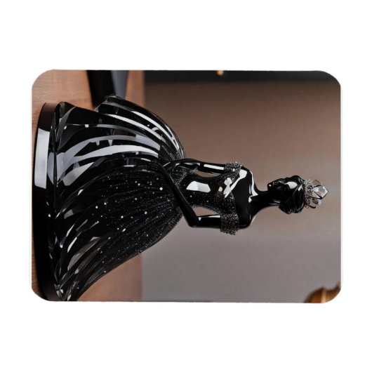 Kristallglasprinzessin mit schwarzem Kleid Magnet (Horizontal)