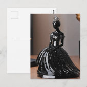 Kristallglasprinzessin mit schwarzem Kleid Postkarte (Vorne/Hinten)
