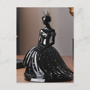 Kristallglasprinzessin mit schwarzem Kleid Postkarte