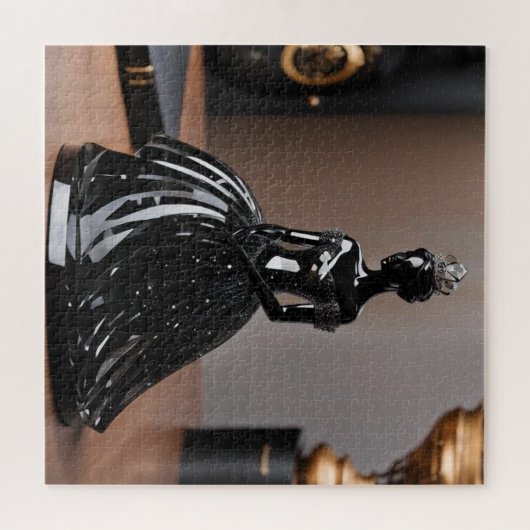 Kristallglasprinzessin mit schwarzem Kleid Puzzle (Horizontal)