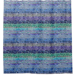 Kristallgrafik in Blau, aquamarin, Wasser und Grü Duschvorhang