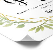 Kristallgrün Hochzeitsgast-Gästebuch Tree SIGN Poster (Ecke)