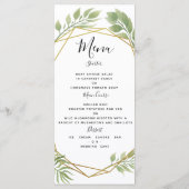 Kristallgrün Hochzeitsmenü TEMPLATE Menükarte (Rückseite)