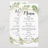 Kristallgrün Hochzeitsmenü TEMPLATE Menükarte (Vorne/Hinten)