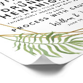 Kristallgrün Offenes Bar Hochzeitszeichen Poster (Ecke)