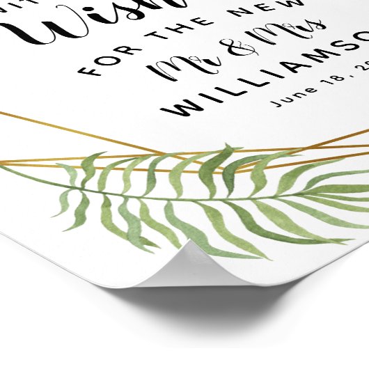 Kristallgrüne Blätter Unterschreiben Sie ein Cork  Poster (Ecke)