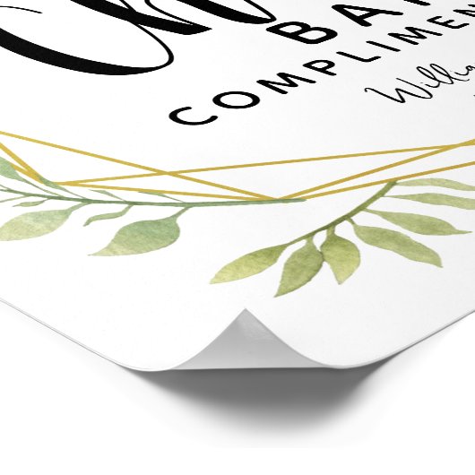 Kristallgrüne Hochzeit CHEER Bar Hochzeit/Party Poster (Ecke)