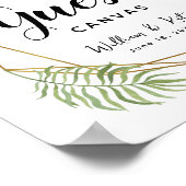 Kristallgrüne Leinwand Hochzeitszeichen Poster (Ecke)