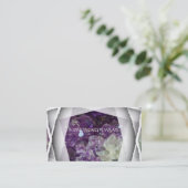 Kristallheilkunde Amethyst-Visitenkarte Visitenkarte (Stehend Vorderseite)