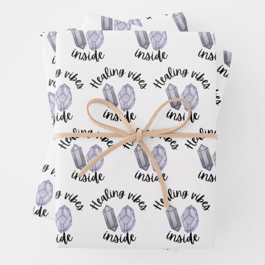 Kristallheilröhren im Inneren von Papierfolien Geschenkpapier Set (Beispiel)