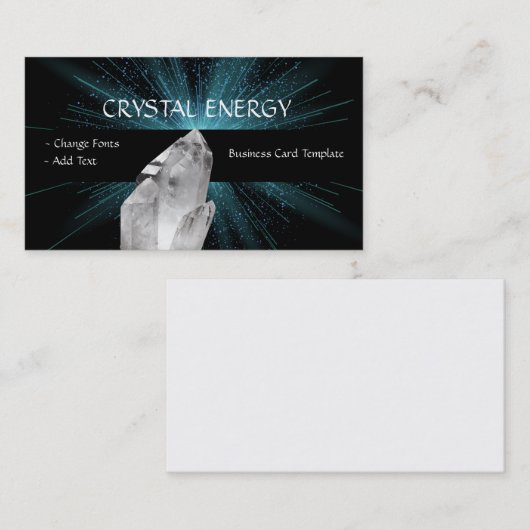 Kristallheilung Quarz Kristall Visitenkarte (Vorne/Hinten)