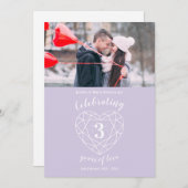 Kristallherz 3 Jahre Foto lädt ein Einladung (Vorne/Hinten)