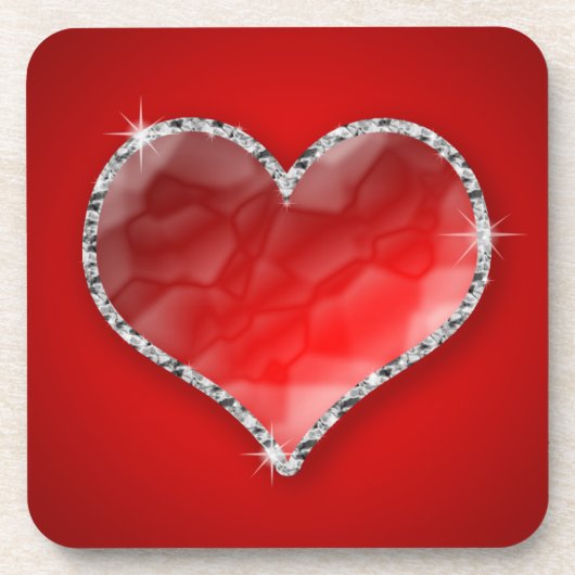 Kristallherz Getränkeuntersetzer (Vorderseite)