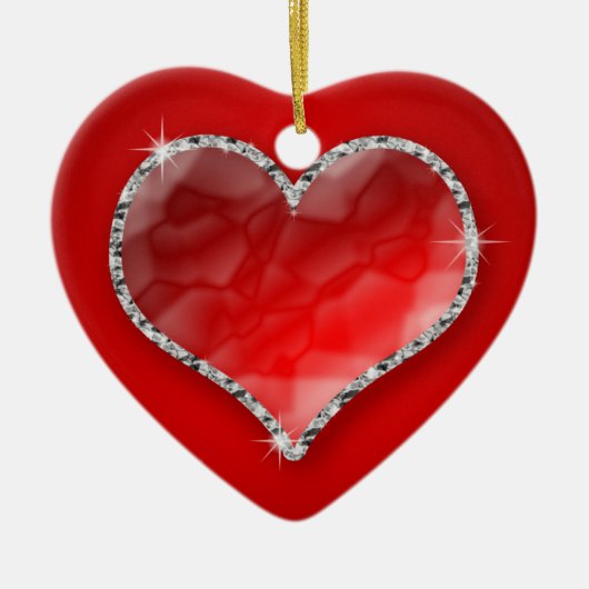 Kristallherz Keramik Ornament (Vorne)