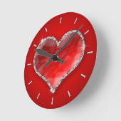 Kristallherz Runde Wanduhr (Winkel)