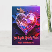 Kristallherz Valentine mit Liebe Gedicht Karte (Vorderseite)