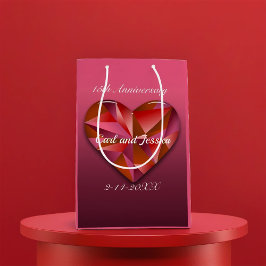 Kristallherz zum 15. Jahrestag Mittlere Geschenktüte