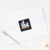 Kristallhexen, schwarz und blau, Zauber-JAR-Labels Quadratischer Aufkleber (Umschlag)