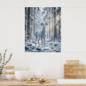 Kristallhirsch Winterlicht Poster (Küche)