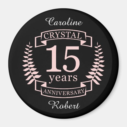 Kristallhochzeit 15 Jahre Magnet (Vorne)