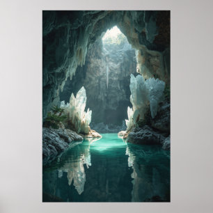 "Kristallhöhle Oasis Wall Poster - Mystische Höhle