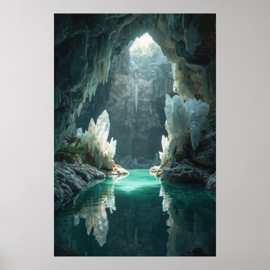 "Kristallhöhle Oasis Wall Poster - Mystische Höhle (Vorne)