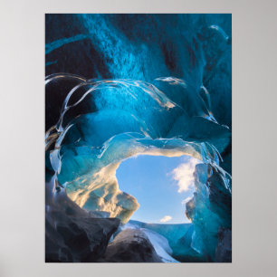 Kristallhöhle, Vatnajokull Icefield, Südisland Poster