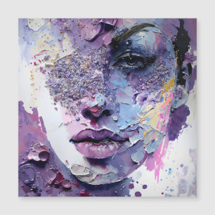 "Kristalline Stille" - ein Lila Portrait Magnetkarte
