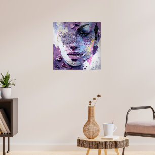 "Kristalline Stille" - ein Lila Portrait Poster