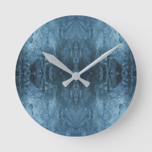 Kristalline Zeit Psychedelisches Eis-Muster Runde Wanduhr