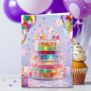 Kristalliner Kuchenschwester-Geburtstag Karte