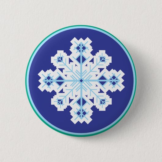 kristalliner Schneeflocke Button (Vorderseite)