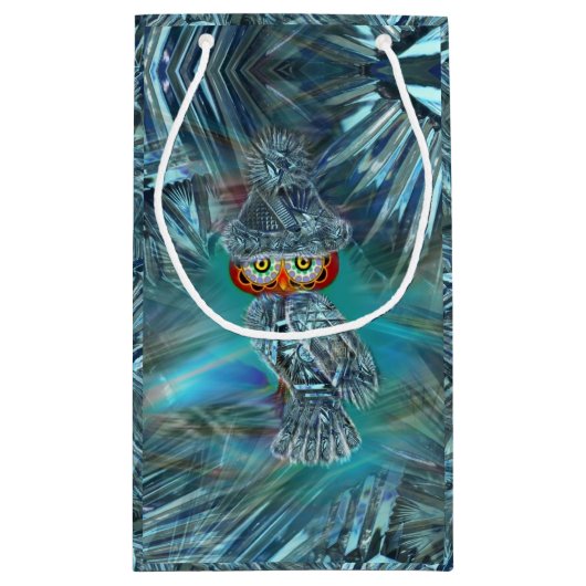 Kristallisierte Winter-Mode-Eulen-Geschenk-Tasche Kleine Geschenktüte (Rückseite)