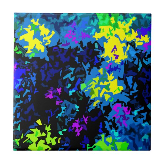 Kristallisierter Paint-Spritzer - Coole Farben Fliese (Vorderseite)