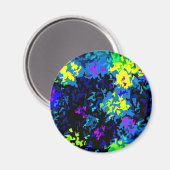 Kristallisierter Paint-Spritzer - Coole Farben Magnet (Vorderseite/Rückseite)