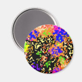 Kristallisierter Paint-Spritzer - Warme Farben Magnet (Vorderseite/Rückseite)