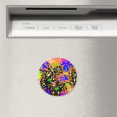 Kristallisierter Paint-Spritzer - Warme Farben Magnet (In Situ (Geschirrspüler))