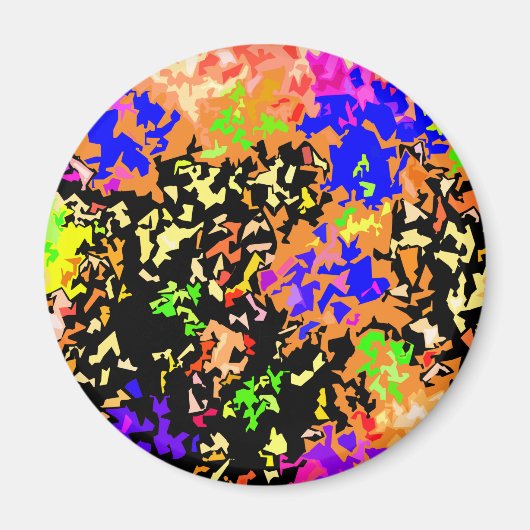 Kristallisierter Paint-Spritzer - Warme Farben Magnet (Vorne)