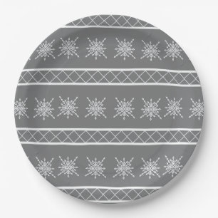 Kristallisierter Schneeflocke Pappteller