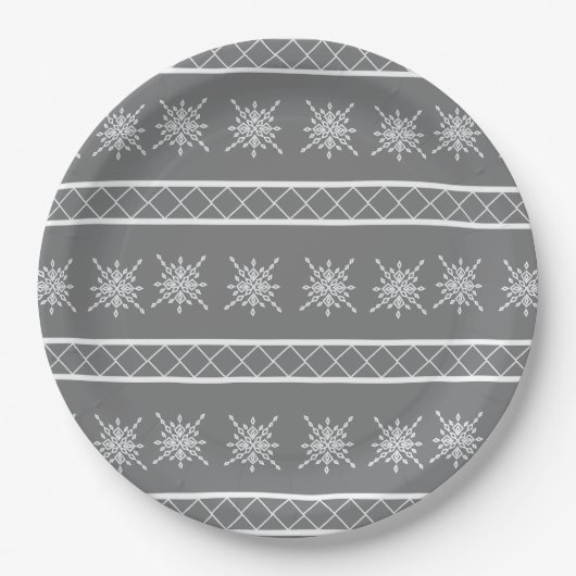 Kristallisierter Schneeflocke Pappteller (Vorderseite)