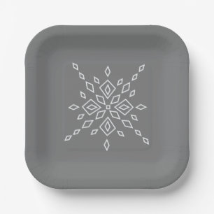 Kristallisierter Schneeflocke Pappteller