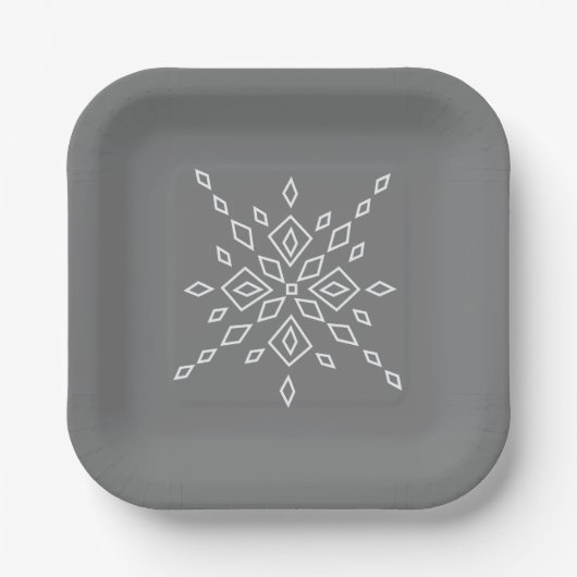 Kristallisierter Schneeflocke Pappteller (Vorderseite)