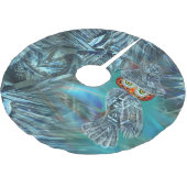 Kristallisierter Winter-Mode-Eulen-Baum-Rock Polyester Weihnachtsbaumdecke (Schrägansicht)