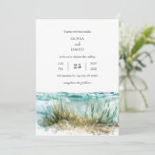 Kristallklare Gewässer Seagrass Marine Beach Hochz Einladung (Stehend Vorderseite)